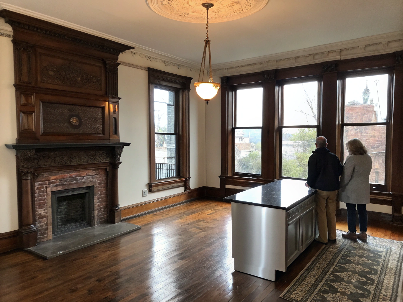 Custom architectural interior millwork and fireplace surround